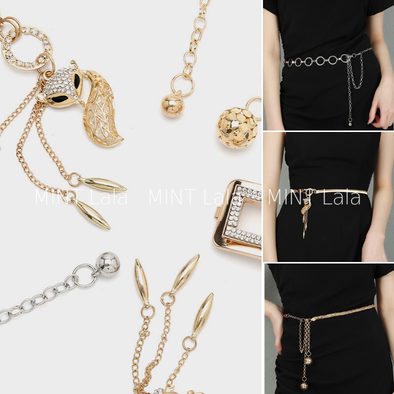 Đai Thắt Lưng Váy Đầm Chuỗi Đính Đá Sang Chảnh