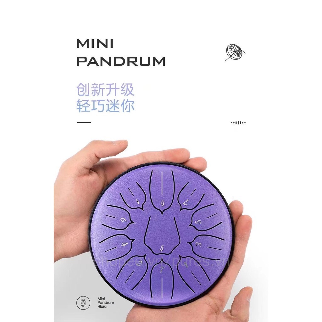 Trống lưỡi thép 6 inch 11 tông mini Hluru Huashu ED3