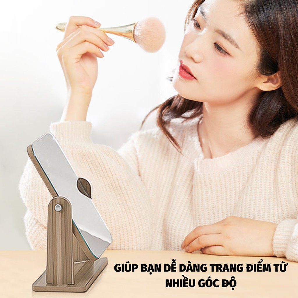 Gương Để Bàn, Gương Trang Điểm Để Bàn Bằng Gỗ Cao Cấp Nhỏ Gọn Tiện Lợi NOBITA OFFICIAL