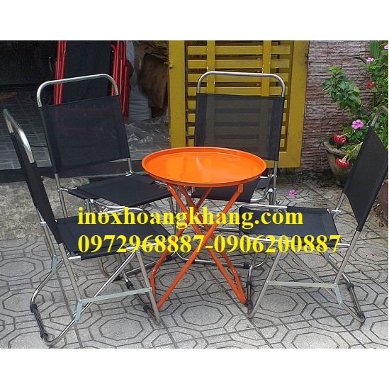bàn ghế cafe giá rẻ,bộ 4 ghế và 1 bàn cho du lịch, quán cafe sân vườn