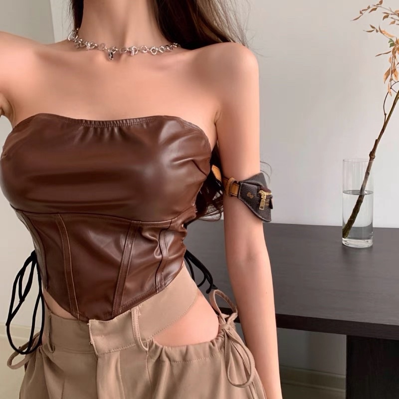 ÁO DA CÚP NGỰC ĐAN DÂY SEXY ULZZANG