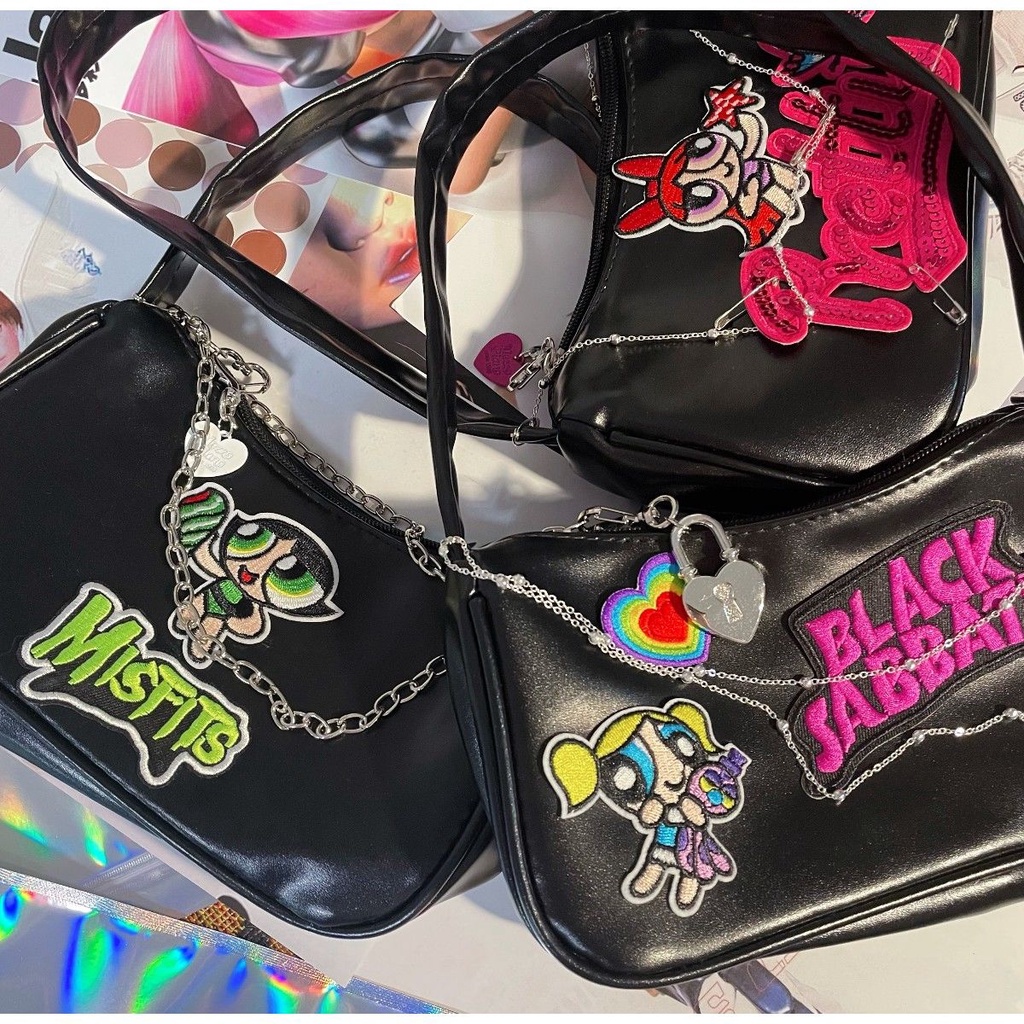 Túi Đeo Vai In Hình Búp Bê Nữ Cảnh Sát Kiểu Âu Mỹ y2k Dễ Thương