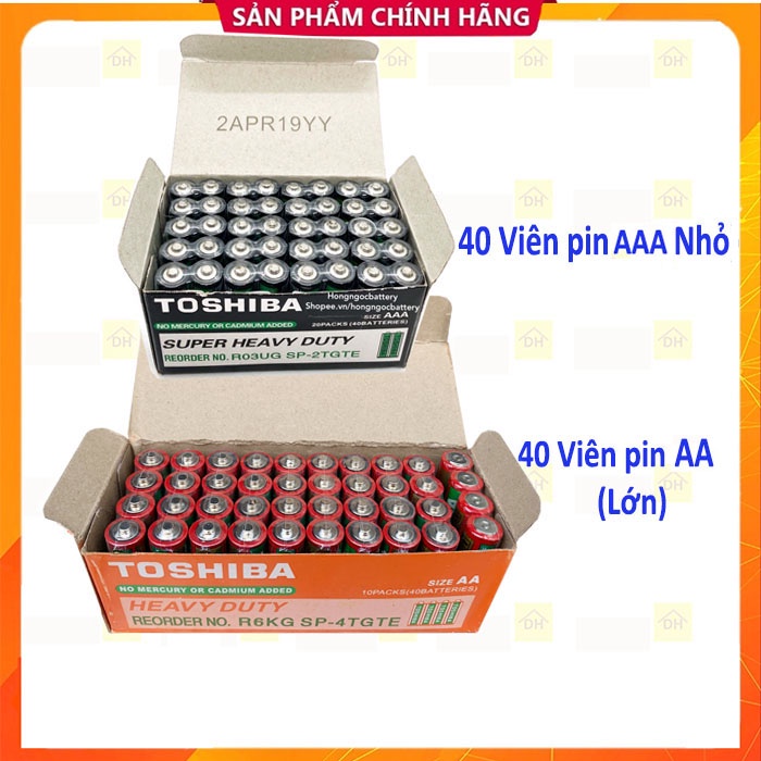 [XẢ HÀNG] ( HỘP 40 VIÊN) Pin tiểu AA/AAA TOSHIBA Thích Hợp Với Các Thiết Bị Điện Tử