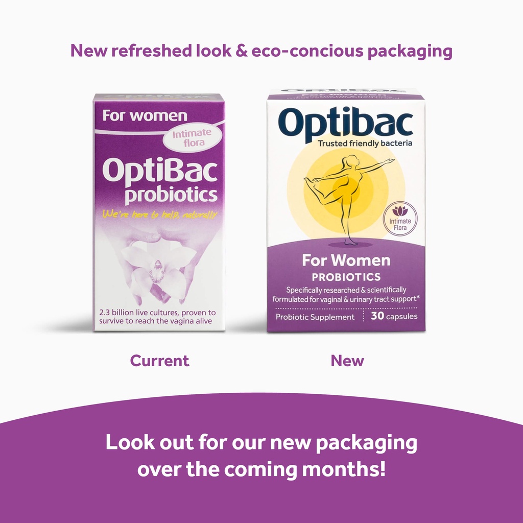Men vi sinh Optibac tím (30v/90v) phòng ngừa phụ khoa vùng kín cho phụ nữ và mẹ bầu Optibac Probiotics For Women, UK