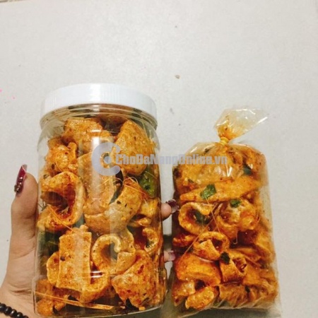 1KG TÓP MỠ THỊT LIỀN DA SỐT MẮM TỎI - TRAI ĐẸP SNACK