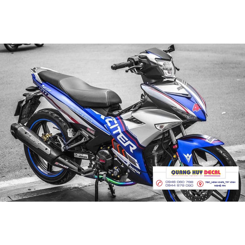 Tem trùm exciter 150 xanh xám, tem exciter 150, team trùm exciter 150, tem xe exciter 150, team trùm ex 150, team xe exc