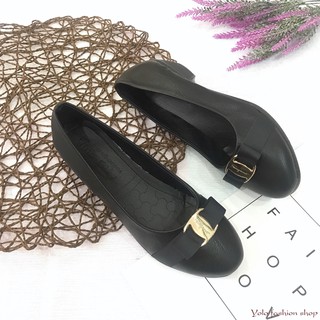 [Hình thật]_M25 Giày cao gót nữ công sở da lì gót vuông đế 4cm hàng VNXK cao cấp