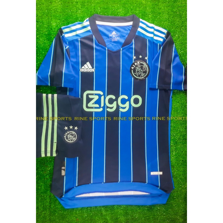 Bộ áo bóng đá ajax xanh đen Super player bodyfix Thailand mùa giải 2021-2022 chuẩn thi đấu 100%