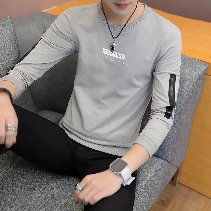 Áo Thun nam dài tay màu đen chất cotton thoáng mát phong cách hàn quốc MURADFASHION AT01 | BigBuy360 - bigbuy360.vn