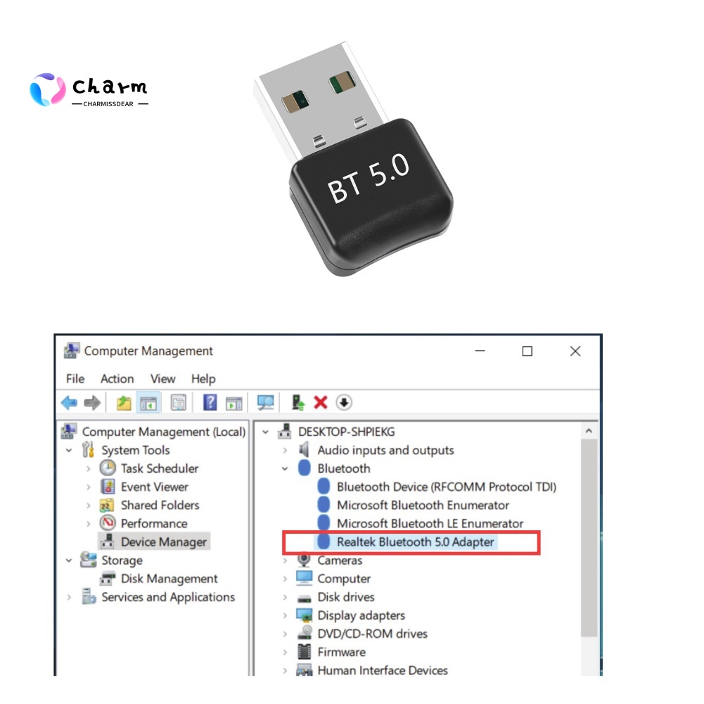 Thiết Bị Nhận Tín Hiệu Âm Thanh Bluetooth 5.0 Không Dây Mini Cho Pc Laptop