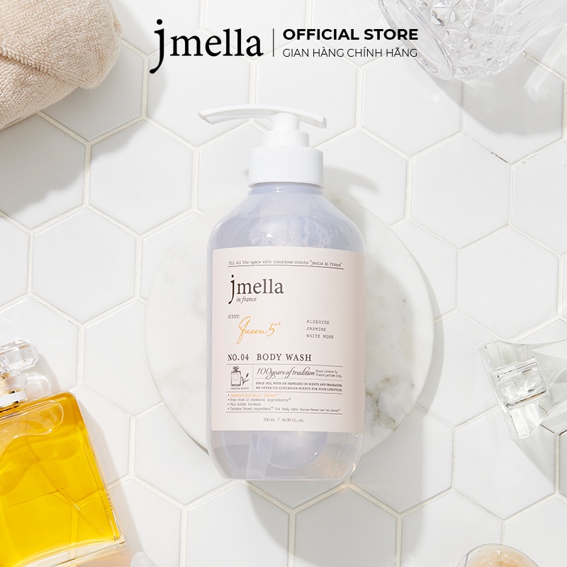 Sữa Tắm Jmella In France Dưỡng Ẩm Hương Nước Hoa No. 4 Queen 5 Body Wash Hoa Hồng Ngọt Ngào 500ml