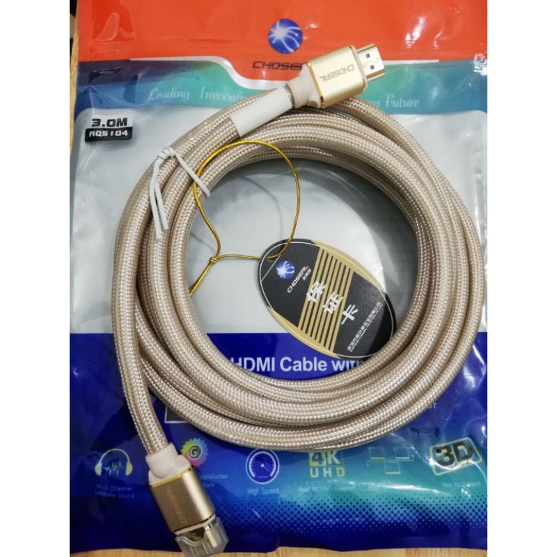 Dây Cáp 3m HDMI Choseal 2.0/4K/UHD/ Cao Cấp tốc độ cao,dùng cho tivi, máy tính,loa/PHUKIEN QN95