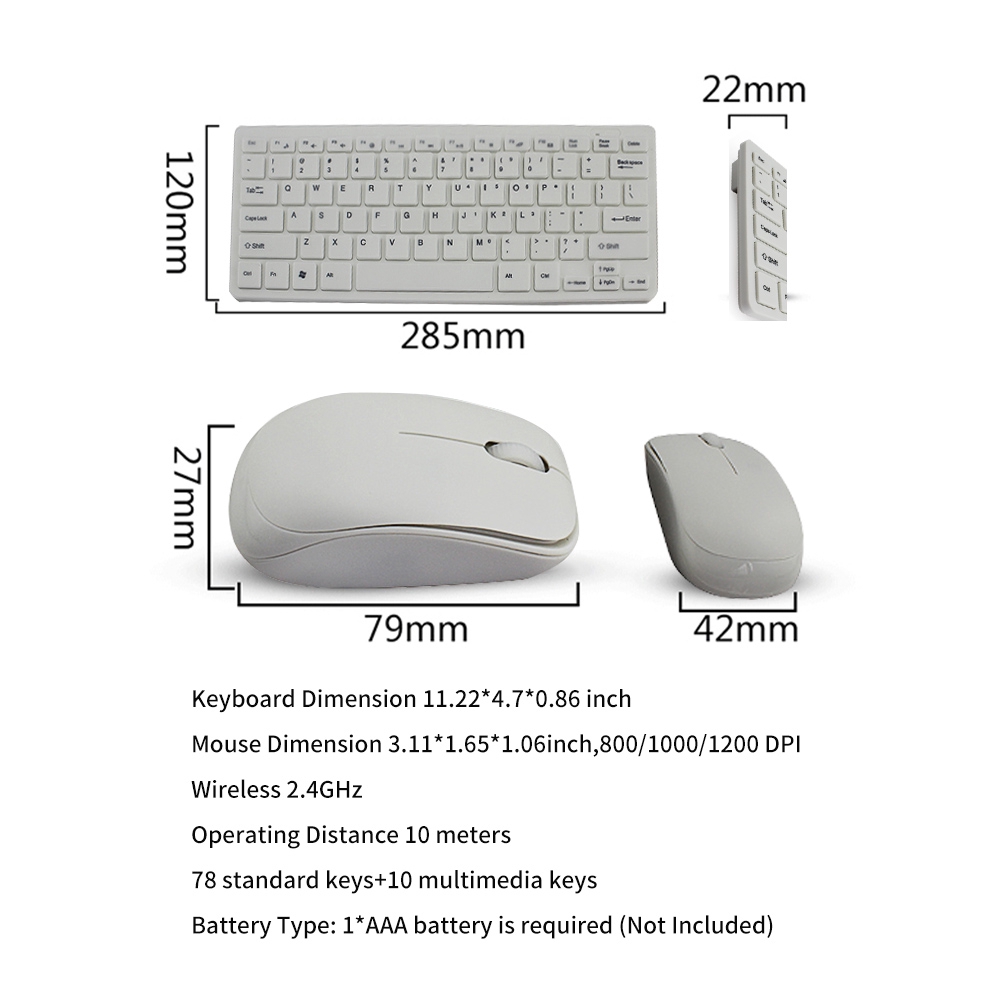 Bộ Bàn Phím + Chuột Không Dây Mini 2.4ghz Cho Pc Laptop Android Tablet | BigBuy360 - bigbuy360.vn