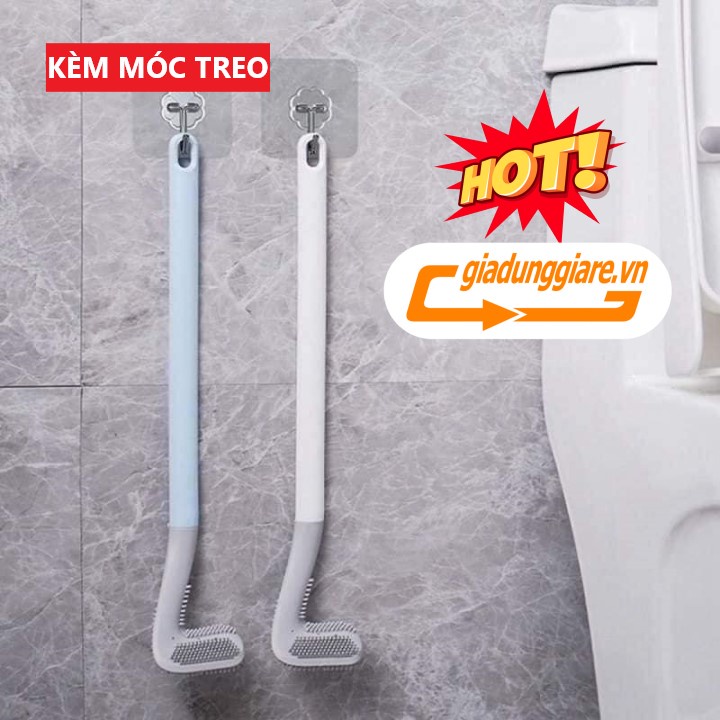 CHỔI CỌ TOILET SILICON cọ chà vệ sinh (MẪU MỚI) sạch mọi ngóc ngách bồn cầu nhà tắm (KÈM MÓC TREO DÁN TƯỜNG)