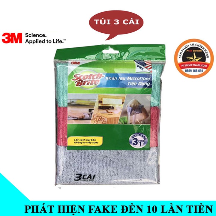 Khăn lau 3M microfiber lau bếp tiện dụng ( 3 Cái )