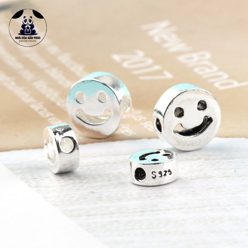 💖 Charm bạc s925 hình mặt cười (charm xỏ ngang) - Panda House