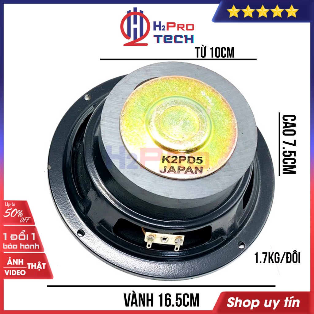 Đôi Củ Loa Trung 16, 2 Loa Mid 16 K2PD5 Japan Cao Cấp, 200W-Từ 100-Coil 26, Trung Tiếng Lời Sáng Rõ, Tặng Tụ-H2Pro Tech