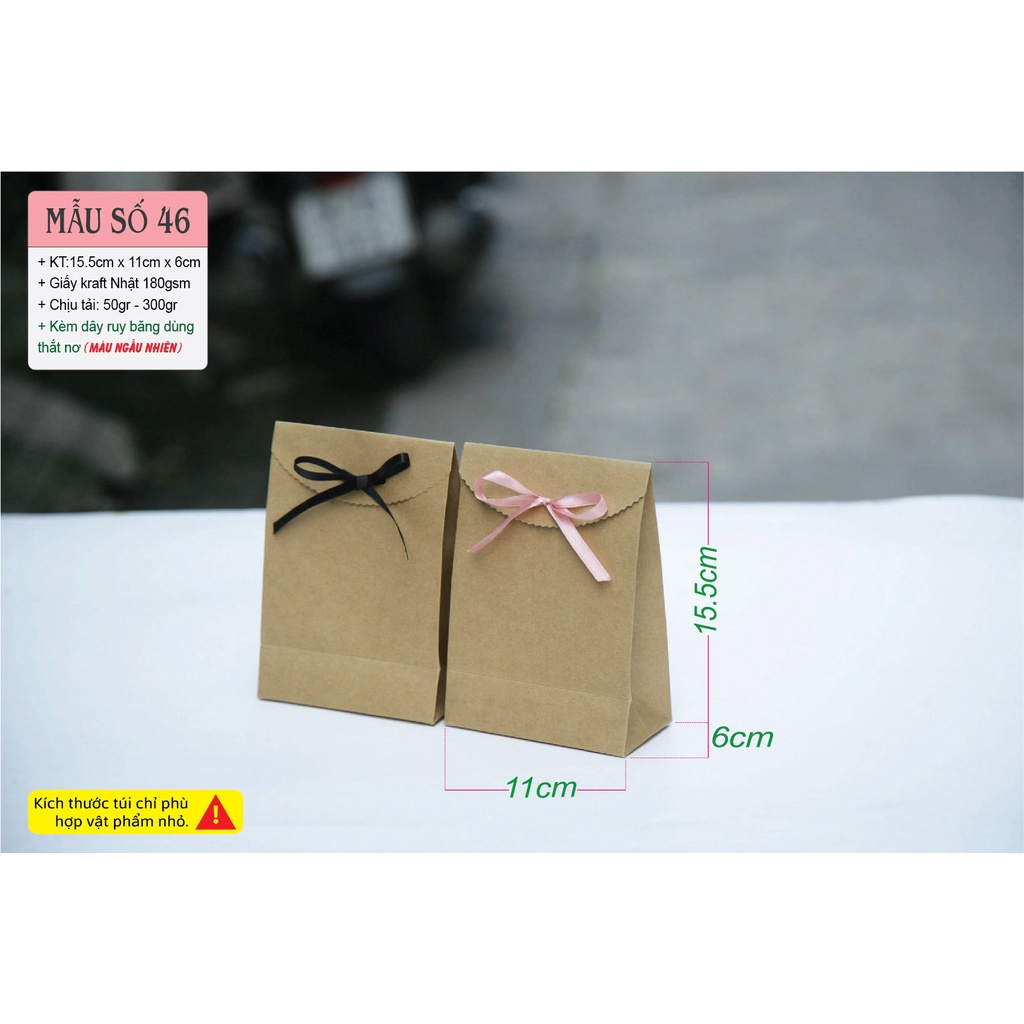 50 cái - Túi giấy kraft đựng quà tặng mini phụ kiện móc khóa son môi = Mẫu số 46