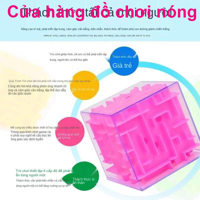 Đốt não mê cung ma thuật ba chiều 3D Quả bóng lăn khối Rubik trò chơi xếp hình đồ phát triển trí thông minh c