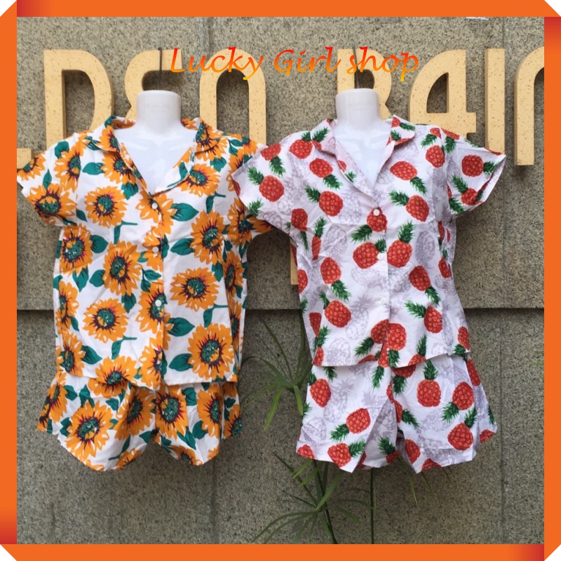 Sét Bộ Đồ Đùi Nữ Hoa Quả Kate Thái Size Dưới 46Kg - Quần Áo Nhóm - Quần Áo Đi Biển - Lucky Girl shop