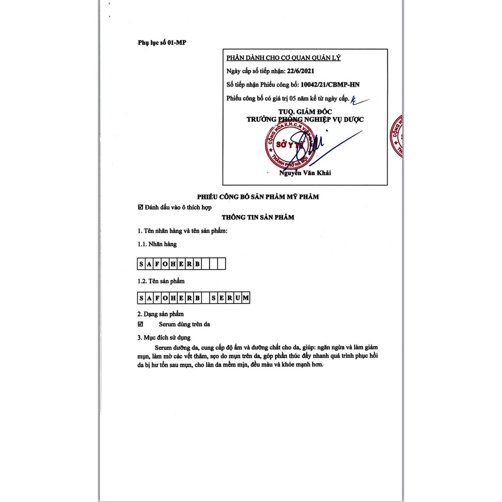 Serum Safoherb 10ml | BigBuy360 - bigbuy360.vn