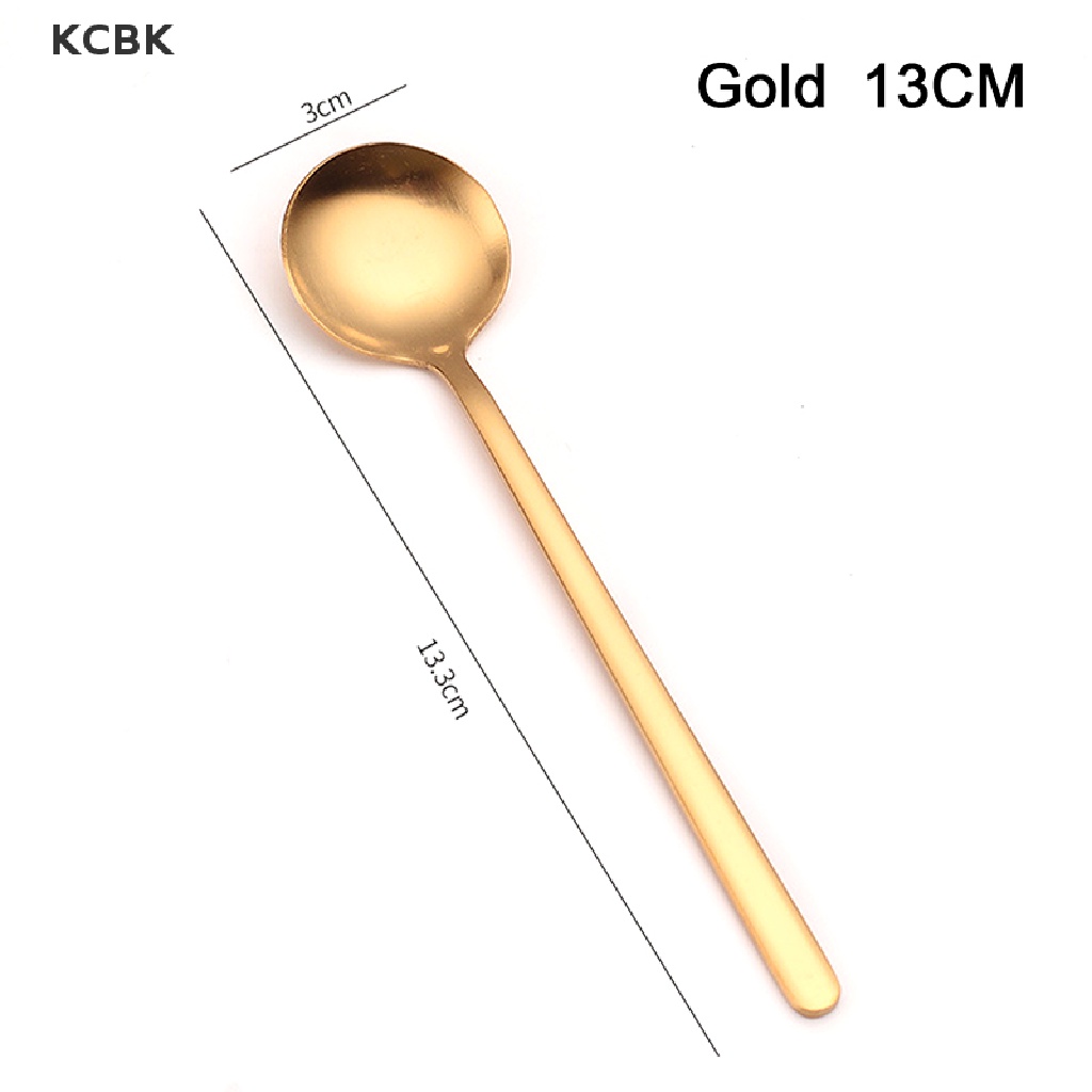 KC 304Stainless Steel Coffee Spoon round head spoon honey dessert gift mixing spoon BK