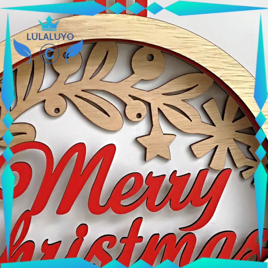 [Giáng sinh] Wooden " Merry Christmas"  3D Large Bulb Shape Chrismas Tree Hanging Decor .lu