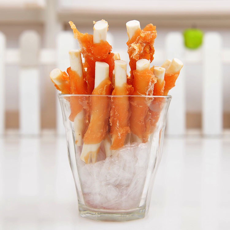 Bánh thưởng dành cho chó mèo xương canxi và gà cuộn - Snack dành cho chó mèo