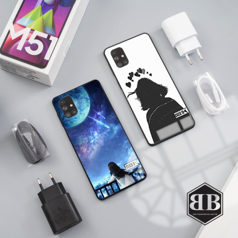 Ốp lưng kính cường lực Samsung Galaxy M51 hình cô gái cô đơn