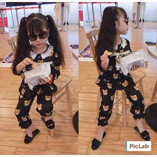Bộ Pijama Lụa cho Bé Gái