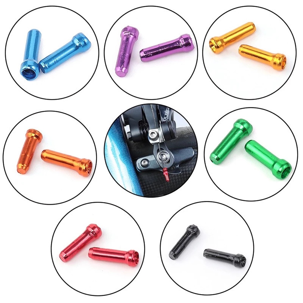 Đầu bọc dây cáp phanh xe đạp bằng nhôm nhiều màu sắc dễ lắp đặt