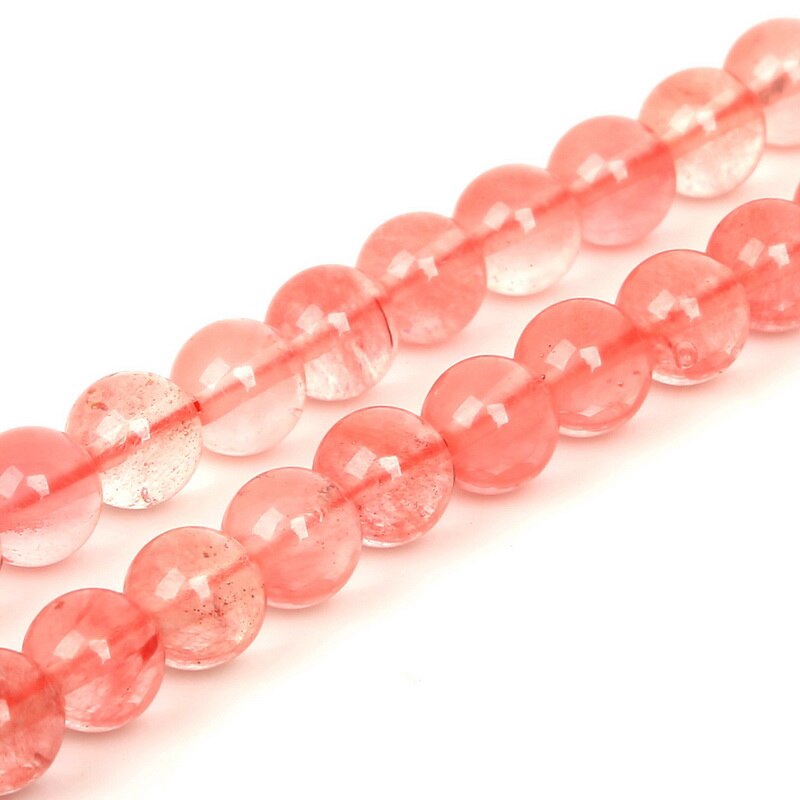 Chuỗi hạt đá tròn 4m 6m 8m 10mm màu dưa hấu dành cho làm trang sức DIY