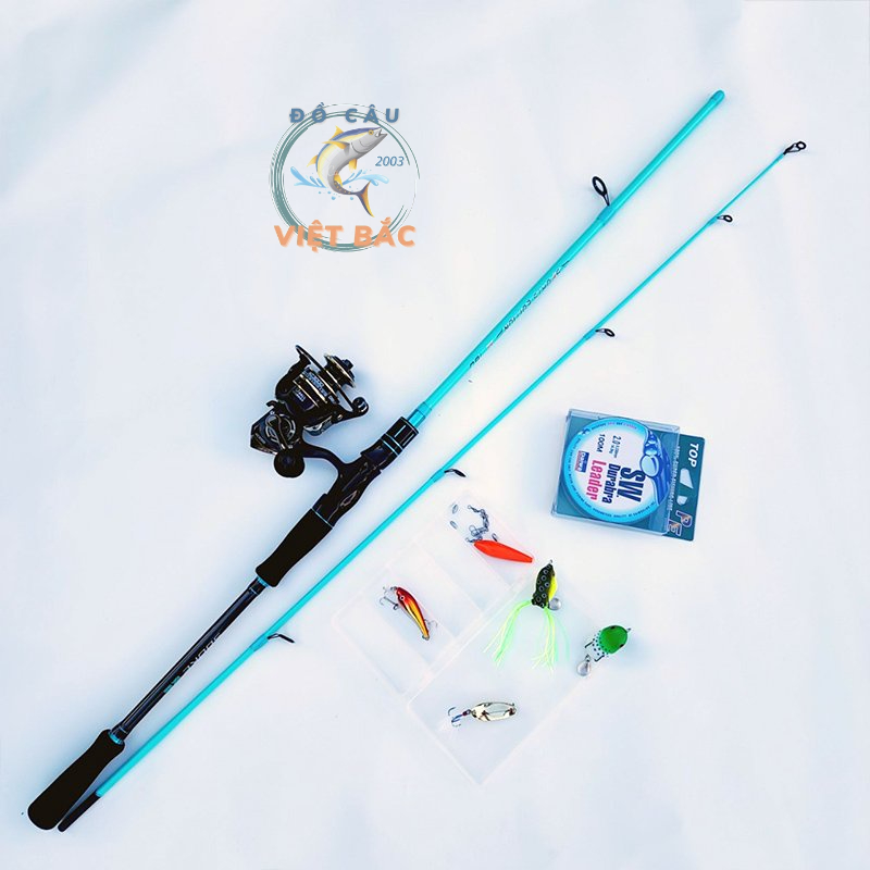 Bộ cần câu lure Souke máy đứng AC2000 cao cấp tặng kèm phụ kiện Đồ Câu Việt Bắc