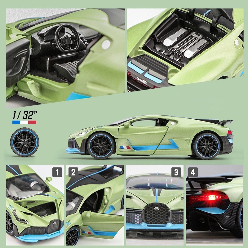 Mô Hình Xe Ô Tô Bugatti Divo Bằng Hợp Kim Có Đèn Và Âm Thanh Cho Bé Trai Tỉ Lệ 1: 32