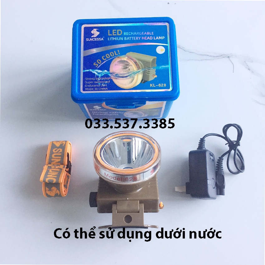 Đèn đội đầu siêu sáng, đèn pin soi ếch KL 628 công suất 35W