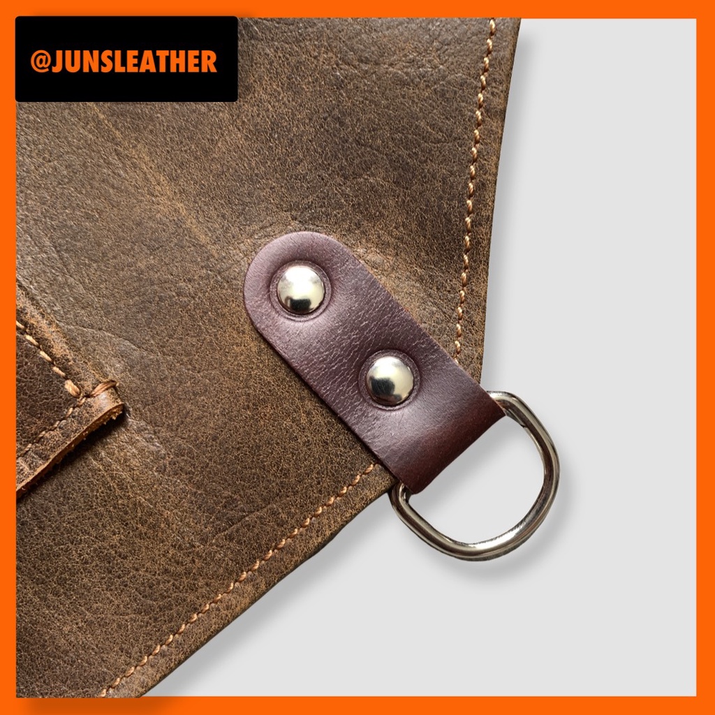 TẠP DỀ DA BÒ CAO CẤP của Junsleather dành cho Barista và Bartender Cam kết da thật 100%