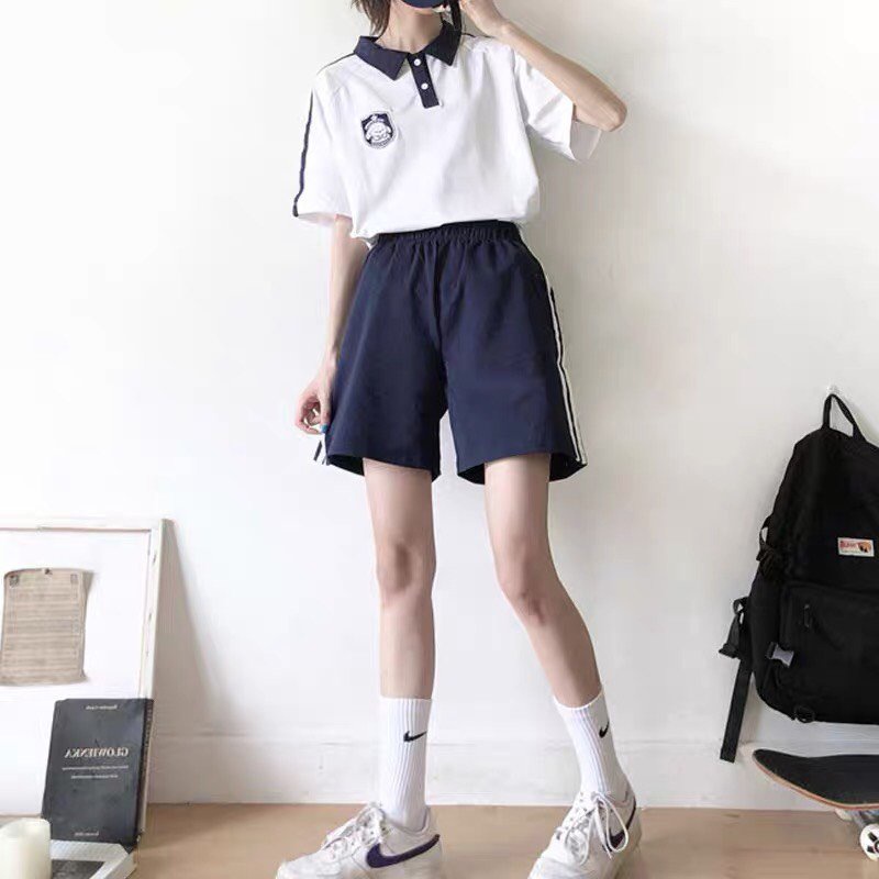 Sét Bộ Kẻ Viền Thêu Cún Đáng Yêu Minami Store Mã 1075Minami Store