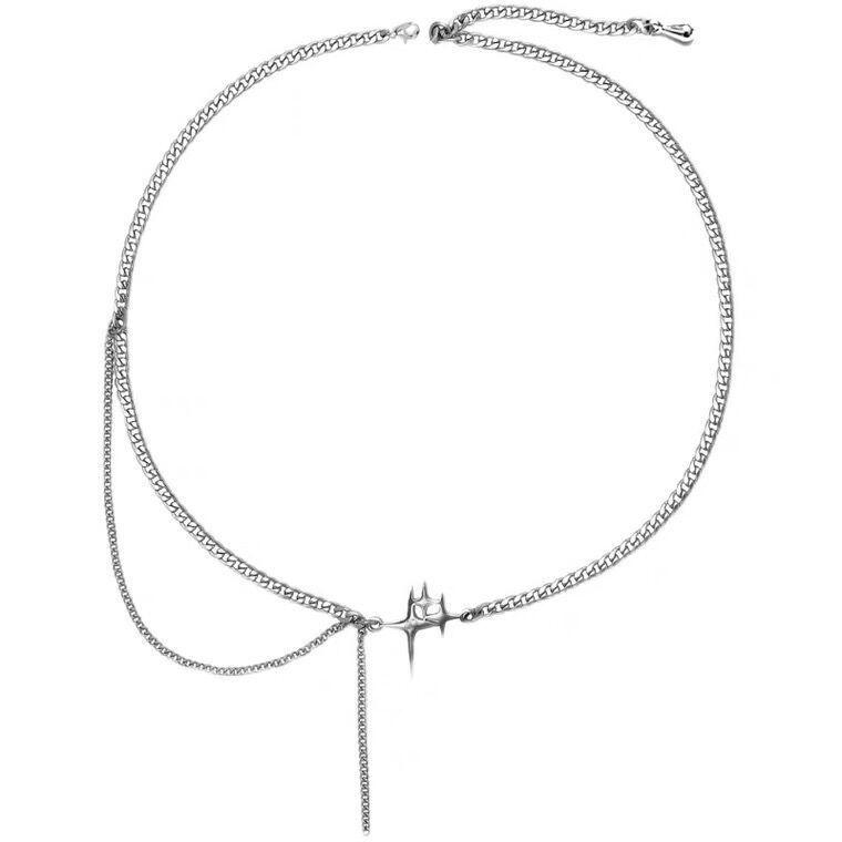 Vòng cổ Thép Titan Mặt Ngôi Sao Phong Cách Hip hop Thời Trang