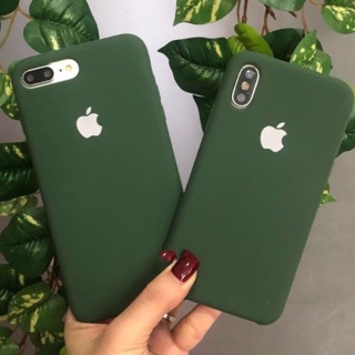 Ốp lưng nót nỉ chống bám bẩn màu xanh rêu siêu hót cho iPhone 6G/7G/8G