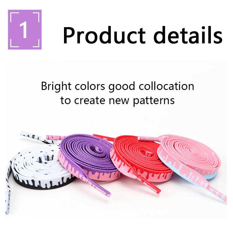 1 Cặp Dây Giày Dẹt In Họa Tiết Cổ Điển