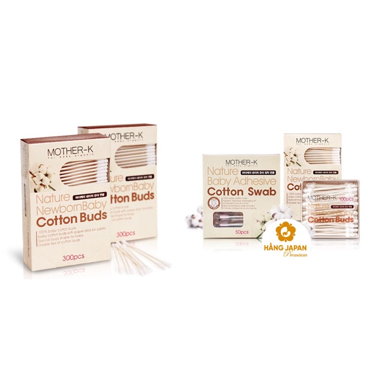 Tăm bông sơ sinh cao cấp 1 đầu xoắn Mother - K