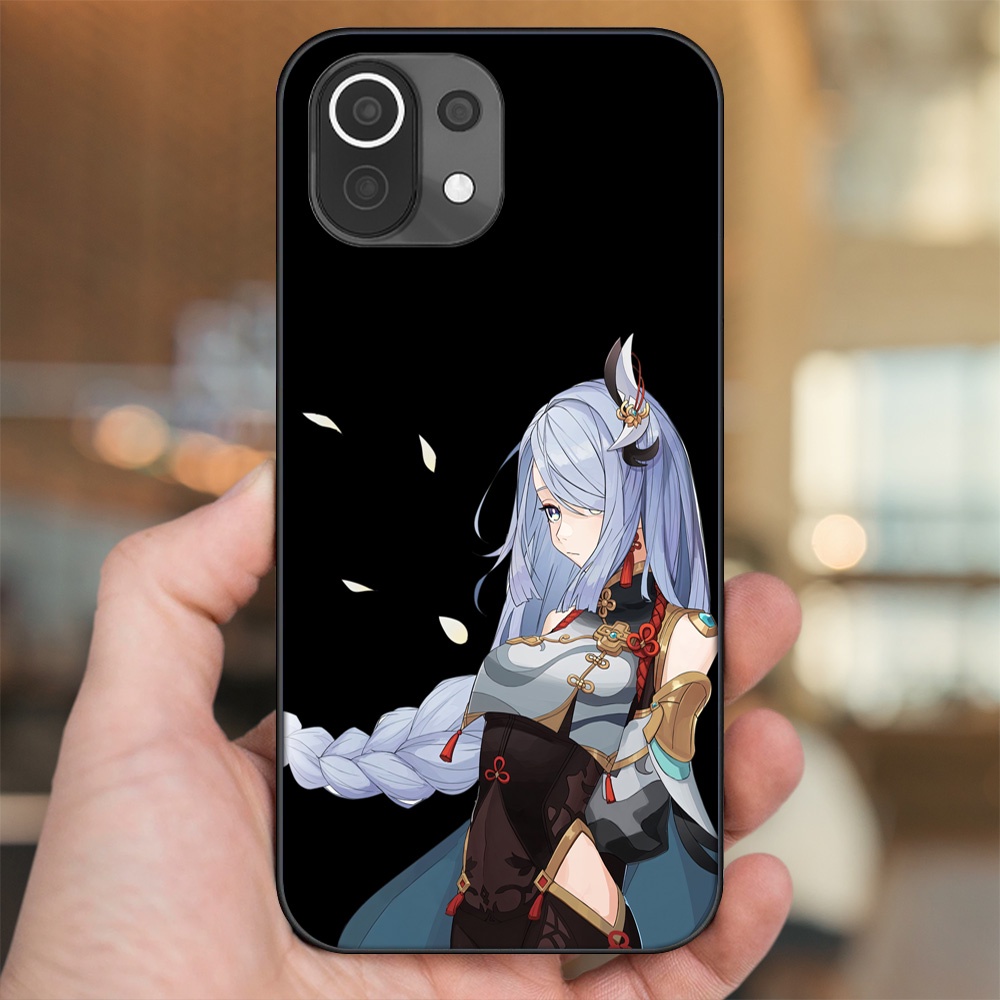 Ốp lưng Xiaomi Mi 11 Lite viền đen in hình Shenhe Genshin Impact