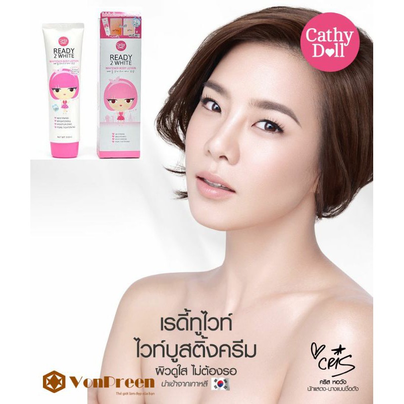 🌺🌺2 Tuýp Sữa dưỡng thể trắng da Cathy Doll Ready 2 White Whitener Body Lotion 150ml🌺🌺