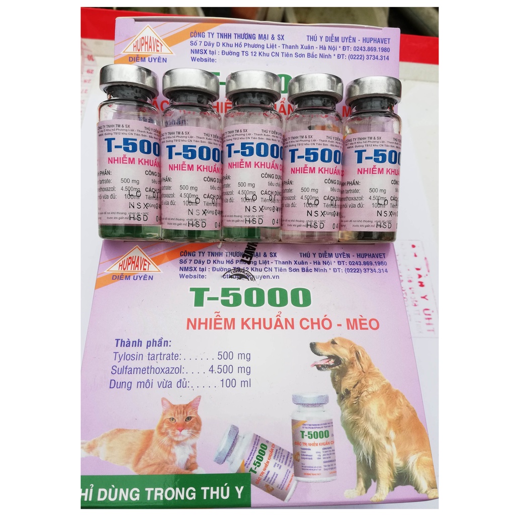 1 lọ T5000 10 ml dùng tốt cho chó mèo tiêu chảy nôn mửa