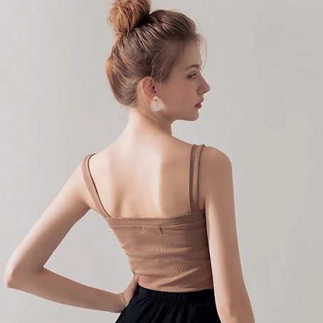 [Mã WABRM50 giảm 15% đơn 99k] Áo 2 dây sọc gân cổ vuông tối giản nữ Air Space 2010121006 | BigBuy360 - bigbuy360.vn