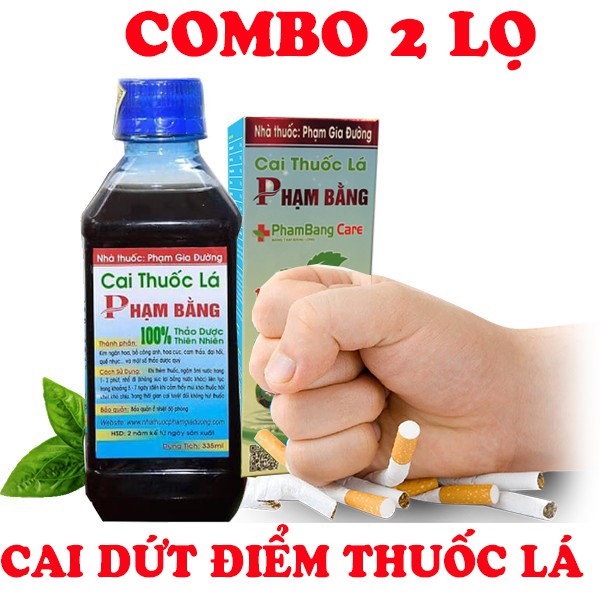 [LIỆU TRÌNH 2 LỌ] Cai thuốc lá Phạm Bằng - Thảo dược, Nước súc miệng hỗ trợ cai thuốc sau 7 ngày