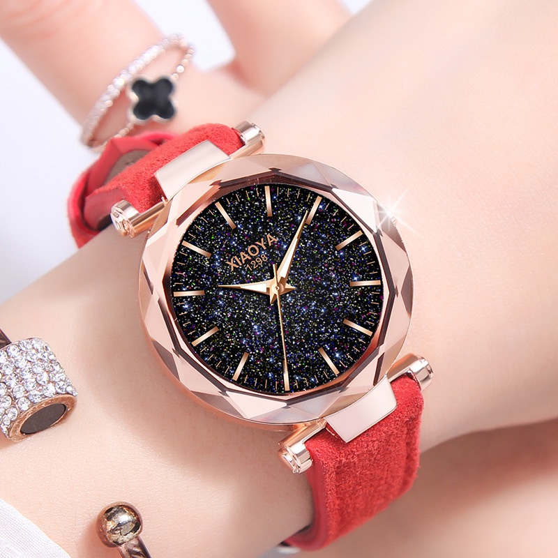 Đồng Hồ Đeo Tay XIAOYA 35mm Chống Thấm Nước Dây Da Mặt Phát Sáng Đơn Giản Phong Cách Hàn Quốc Cho Nữ
