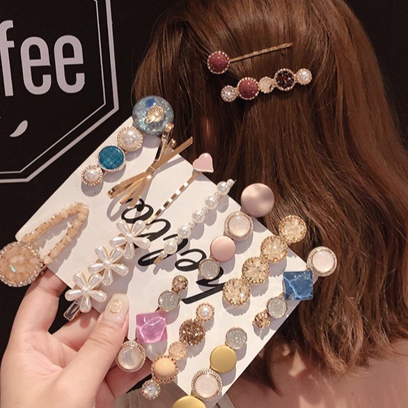 Kẹp tóc đính ngọc trai phong cách Hàn Quốc cho nữ