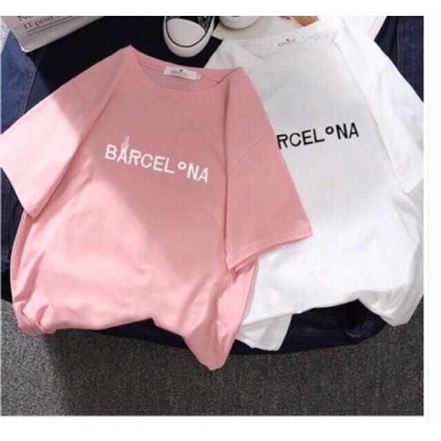 Sale Hot! Áo thun nam nữ form rộng tay lỡ ( 40-70kg) in chữ BARCELONA cực đẹp, áo phông dáng rộng siêu hot hit giá rẻ | BigBuy360 - bigbuy360.vn