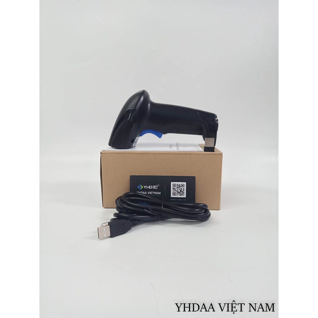 Đầu đọc mã vạch Barcode YHD 1100LW 1D Máy Scan mã vạch 1D kết nối không dây với Máy tính - Không đế